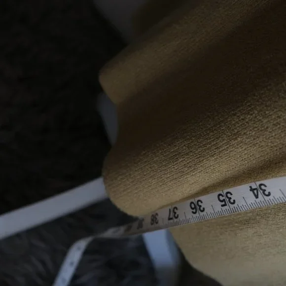 Vintage Bargello Knitted Camel Colored Striped Turtleneck Sweater Dress - Picture 8 of 11